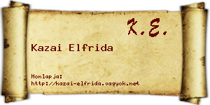 Kazai Elfrida névjegykártya